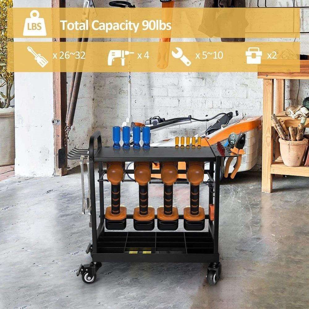 电动工具收纳器车库收纳器货架工具架钻架滚动工具车可移动工具箱图片