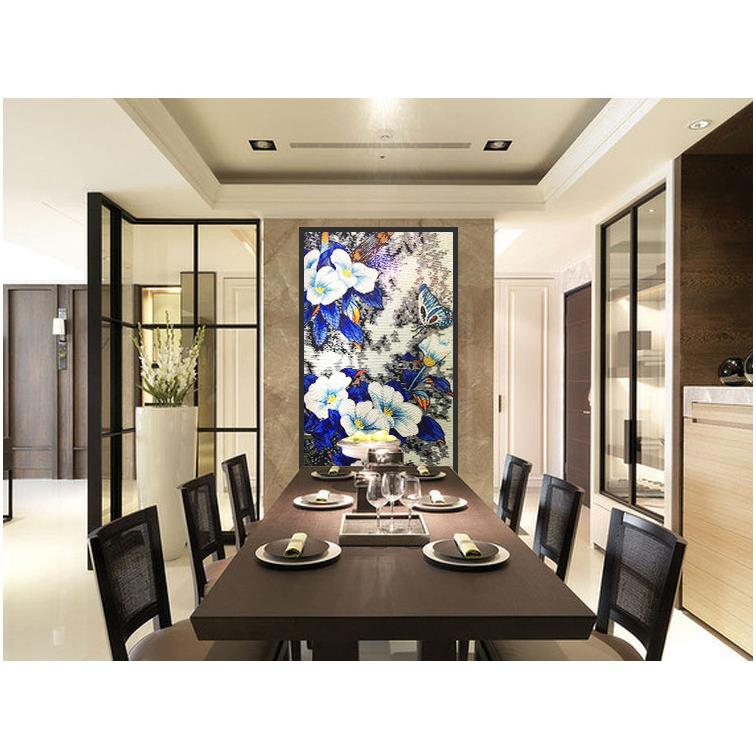 水晶玻璃马赛克 冰玉料马赛克剪画 室内玄关背景装饰画 瓷砖画