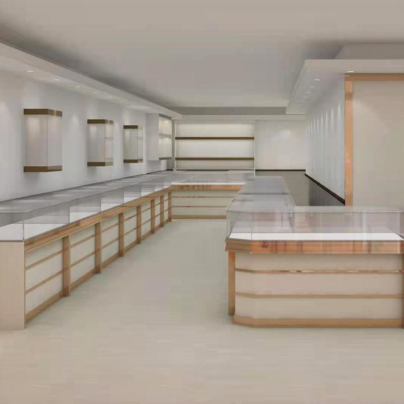 江苏厂家免漆珠宝展示柜 商场超市黄金玉器首饰玻璃柜台陈列柜