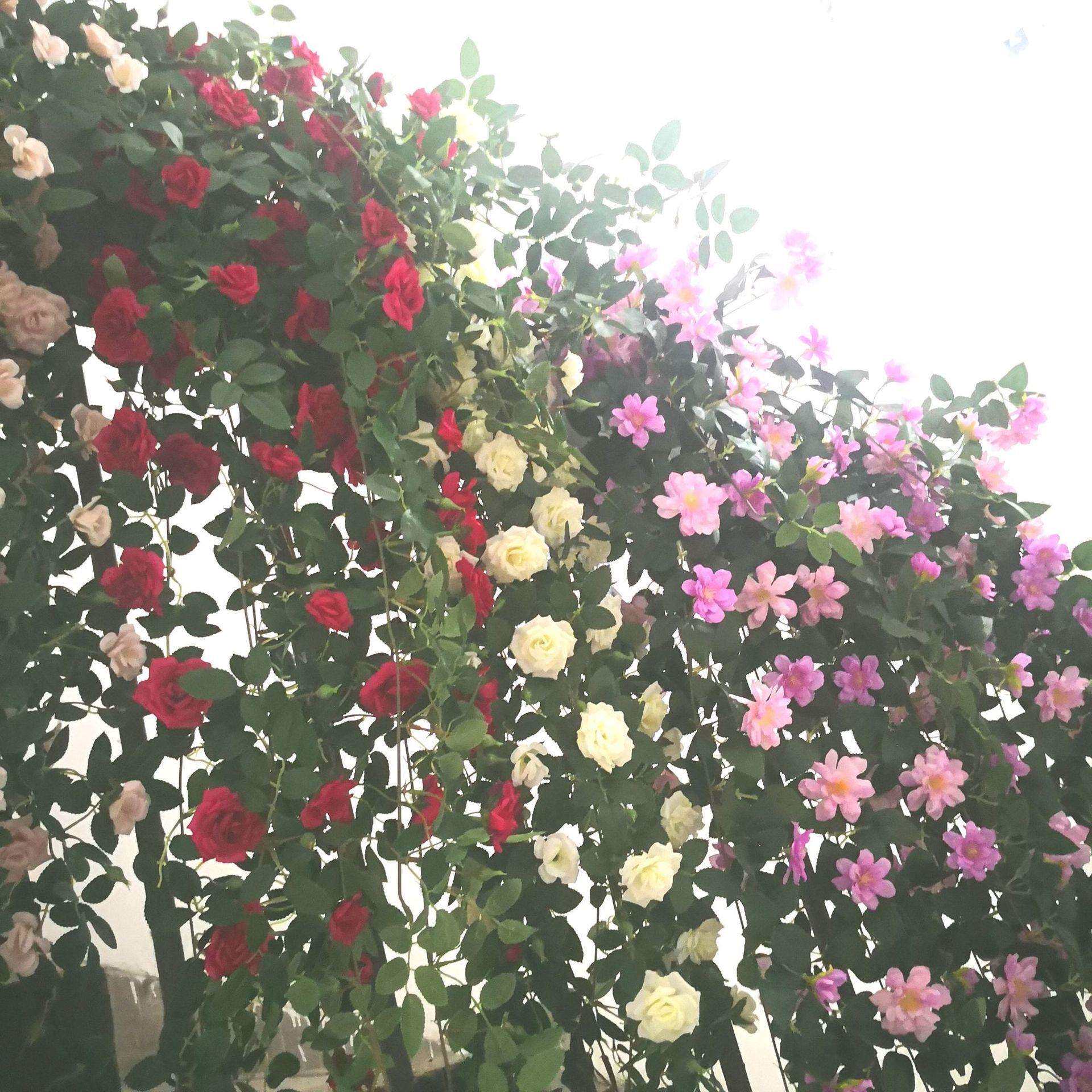 仿真玫瑰花挂家居装饰挂花玫瑰花藤造景蔷薇花藤蔓仿真花绢花