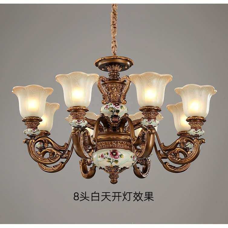 欧式吊灯客厅主灯铁艺树脂别墅大气美式复古藏式仿古餐厅卧室灯具