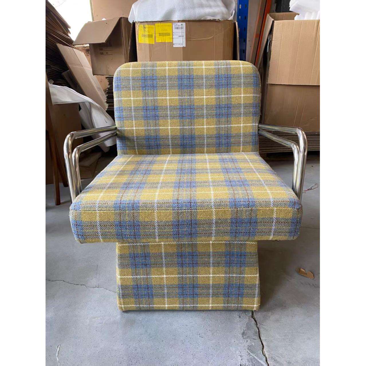 沙发椅中古实木休闲椅可旋转家用复古阳台客厅简约咖啡椅梳妆椅子