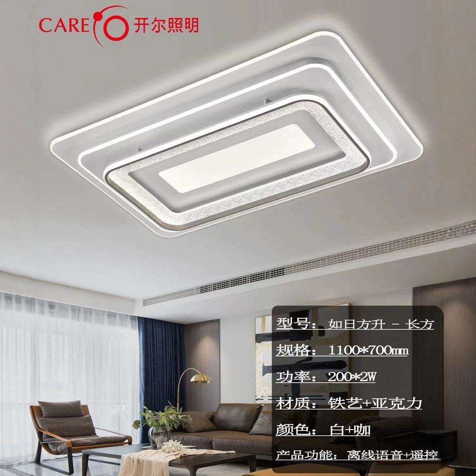 开尔照明现代简约客厅灯线条灯吸顶灯北欧个性调光节能智控声控