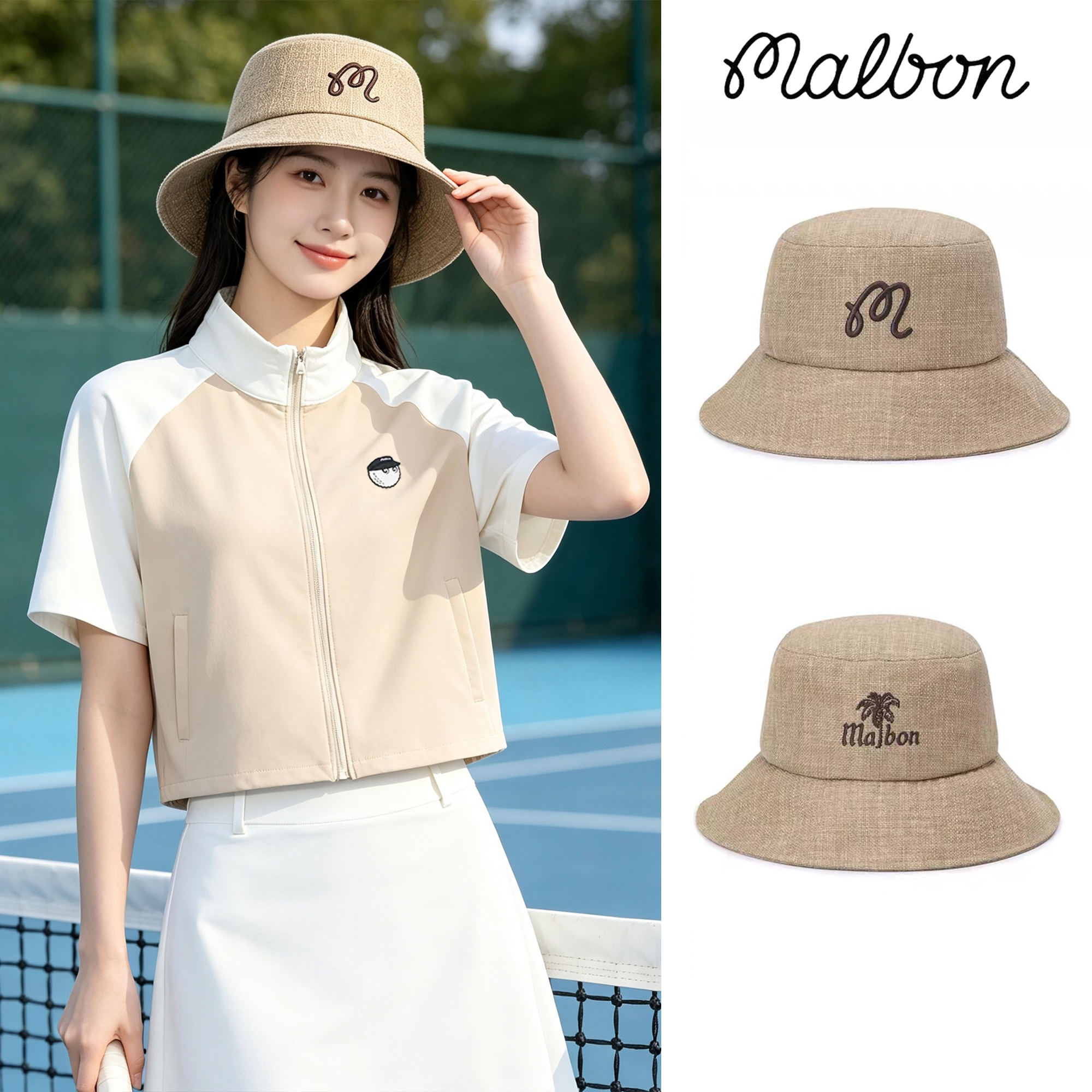 夏季MALBON高尔夫防晒渔夫帽
