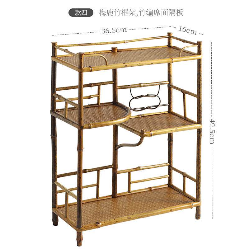 仿清梅鹿竹茶棚三久多宝阁博古架茶具茶器展示收纳柜餐饮厨具