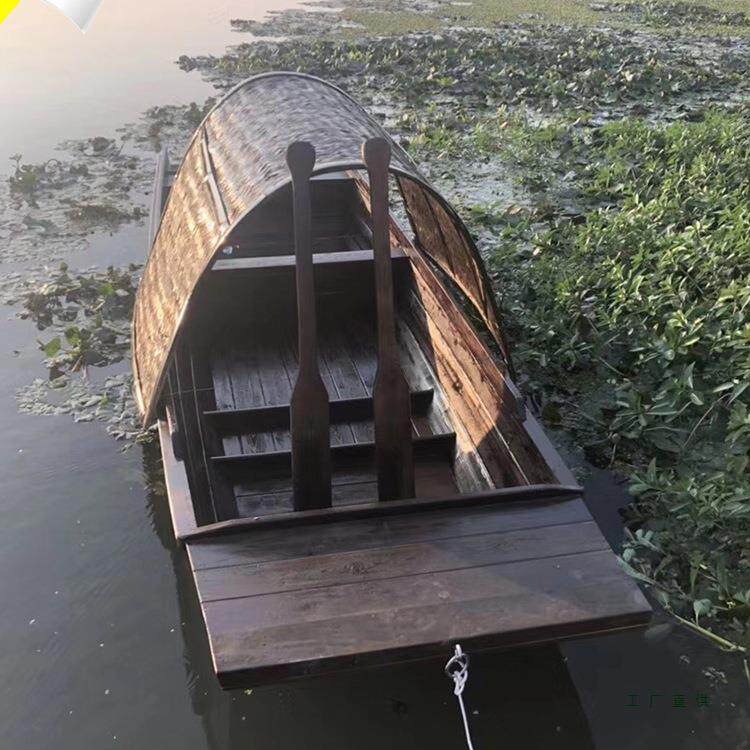 装饰木船渔船乌篷船手工模型摆件摄影道具餐饮船仿古景观木船复古