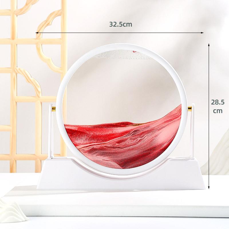 大圆12寸旋转流沙画客厅酒柜创意摆件翻转沙漏办公室装饰可打LOGO