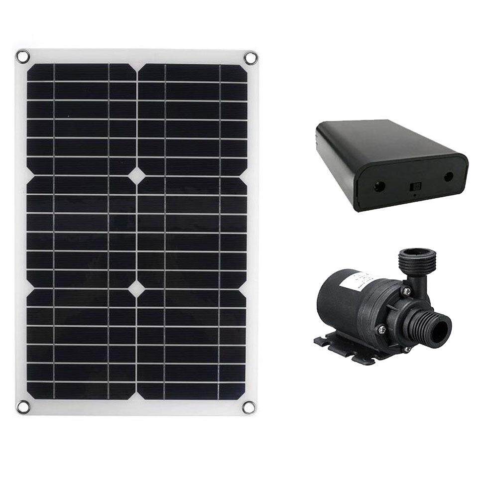 20W18V12V太阳能电池盒水泵套装环保800/h抽水套装跨境Water Pump