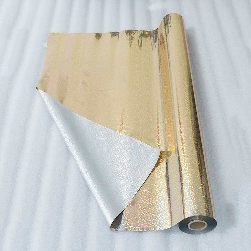 幻彩彩虹镭射烫金纸金素面银电化铝纸塑硬塑通用浅金晶点