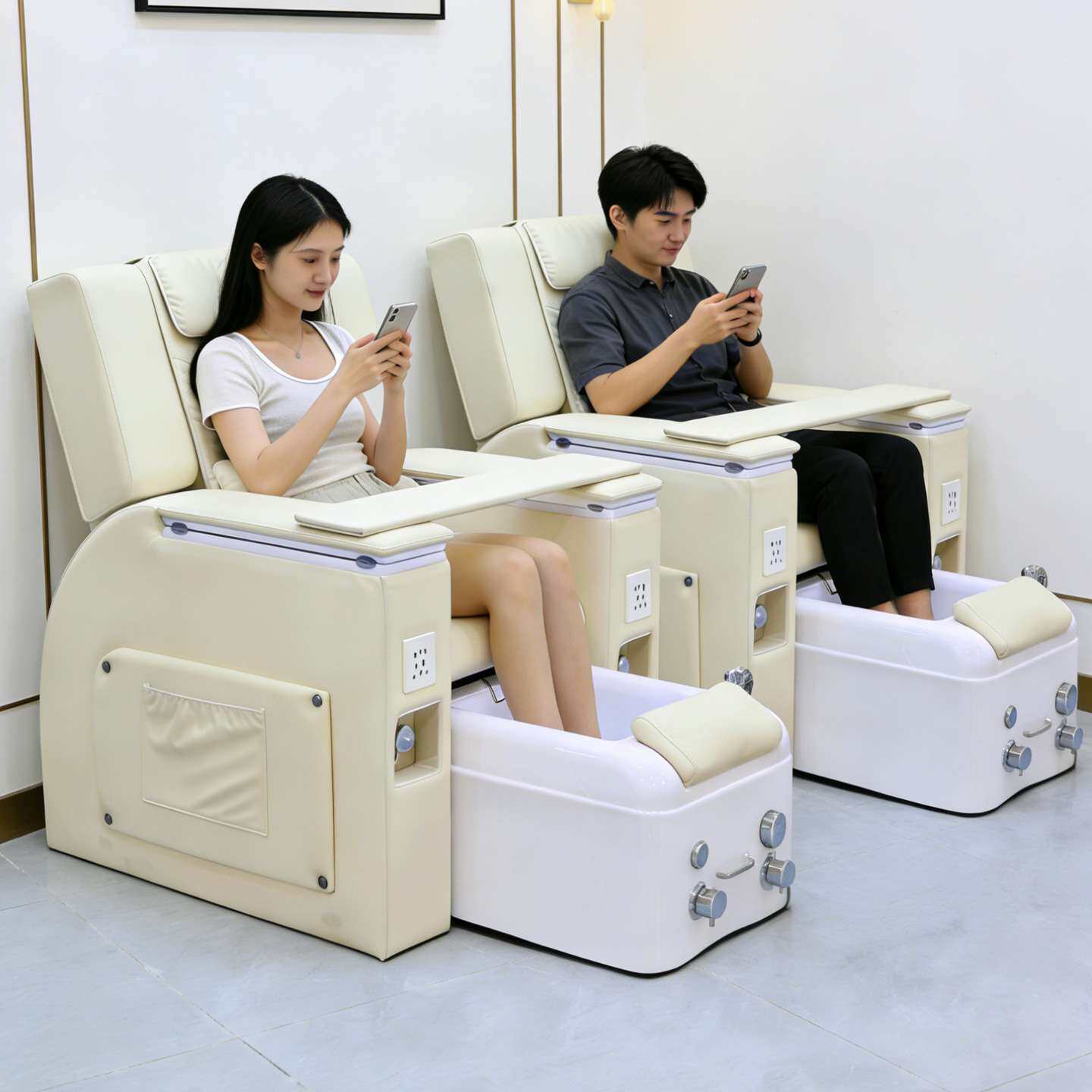 多功能美甲美睫纹绣沙发美足美脚躺椅单人洗脚电动足疗足浴按摩床