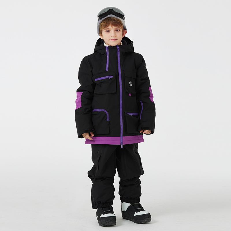 儿童滑雪服套装男童女童冬季户外防水保暖加厚单板双板儿童滑雪服