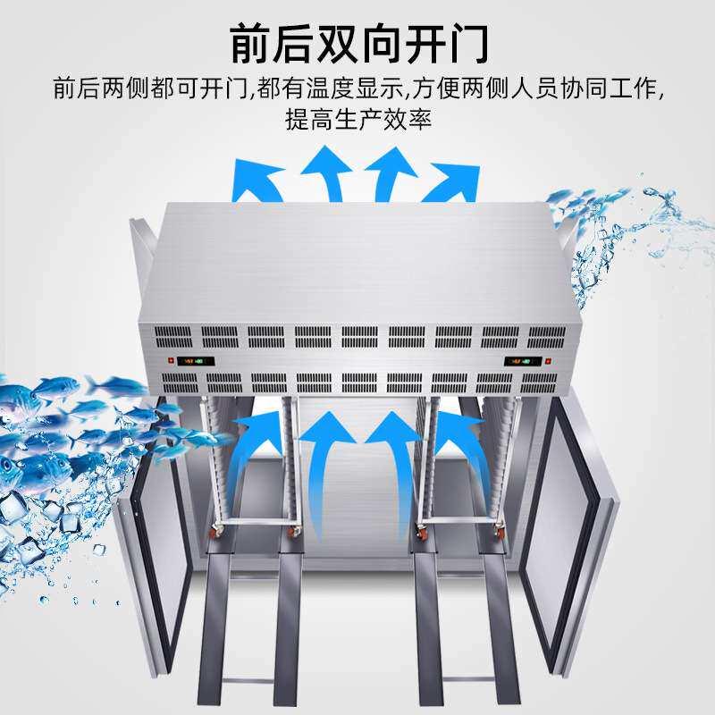 前后双开门速冻机冷柜商用急冻冰柜冷冻冰箱榴莲海鲜饺子速冻柜
