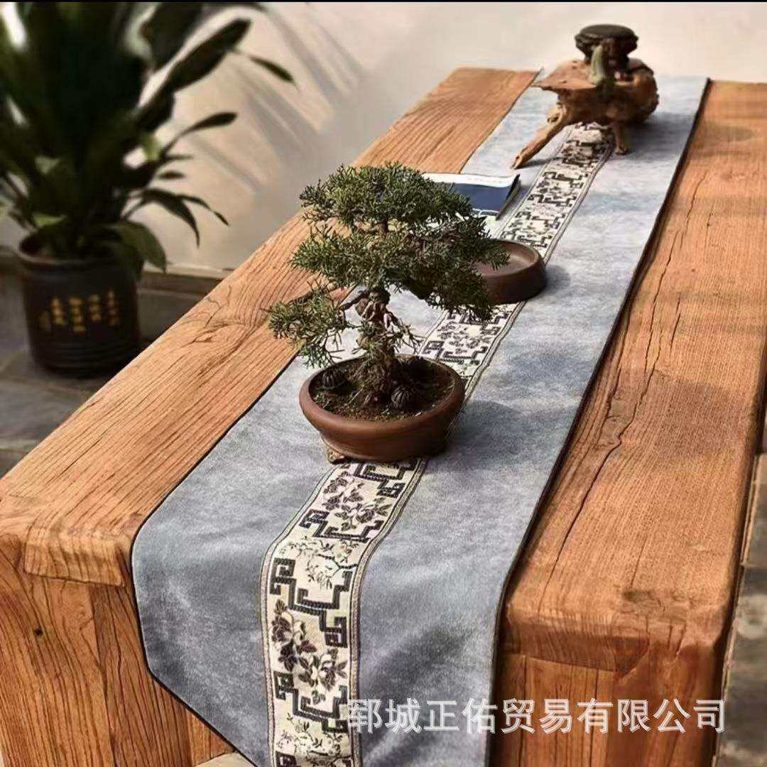 老榆木茶桌新中式实木书法桌长方形禅意国学桌办公室泡茶台长桌