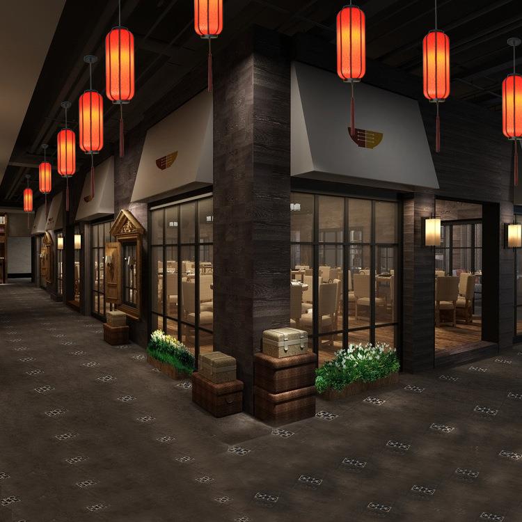 新中式吊灯古典户外防水灯笼茶楼布艺火锅店饭店餐厅走廊灯中国风