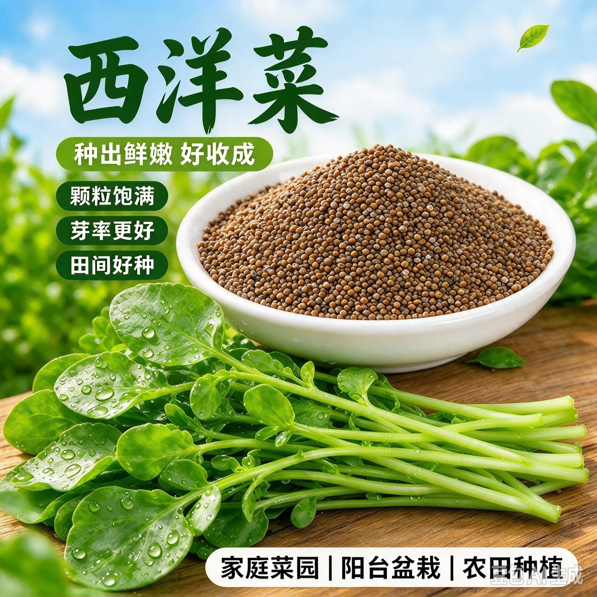 西洋菜家庭阳台小院盆栽地栽四季种植MD