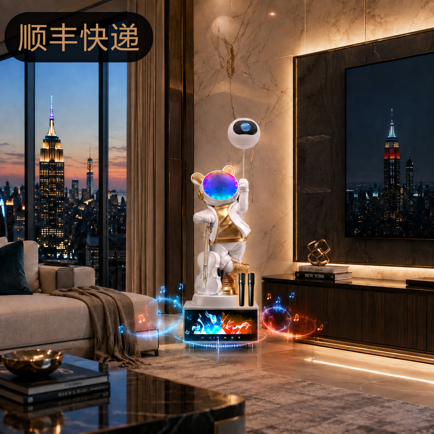 太空人宇航员大沙发边电视柜旁落地摆件乔迁礼物客厅轻奢装饰小爱