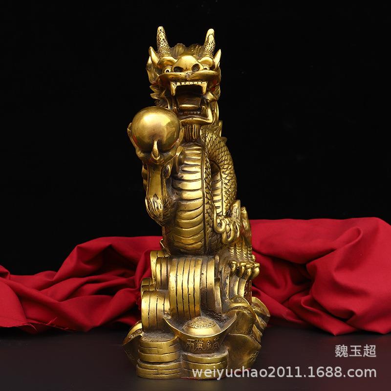 纯铜黄金万两龙汉龙生肖龙家居装饰品青龙黄金万两工艺品摆件
