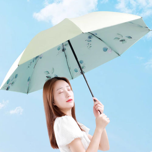 天堂伞折叠遮阳伞女便携黑胶防晒