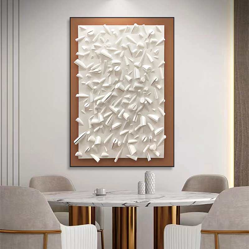 样板间实物3D立体木头装置艺术画现代抽象客厅装饰画过道玄关挂画