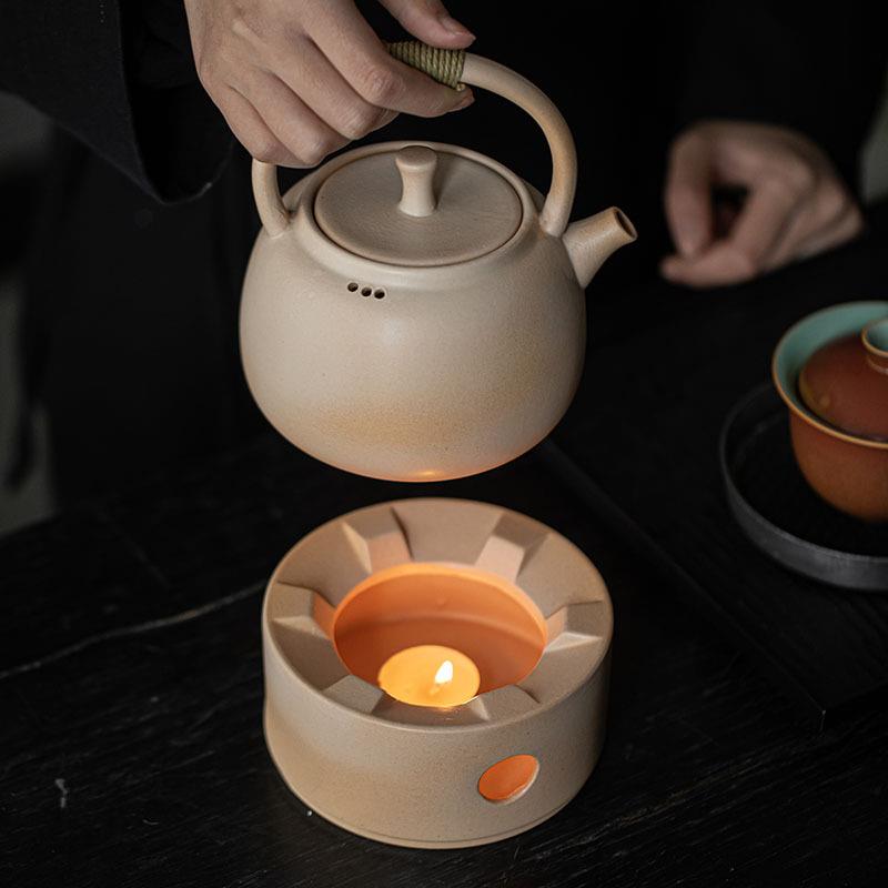 陶瓷提梁壶烧水壶耐热蜡烛温茶煮茶炉蜡烛底座温茶套装泡茶