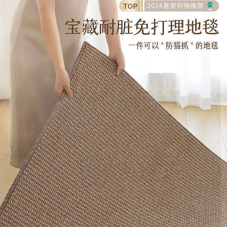 剑麻地毯客厅2024新款卧室床边复古风摄影棚拍照地垫大面积全铺