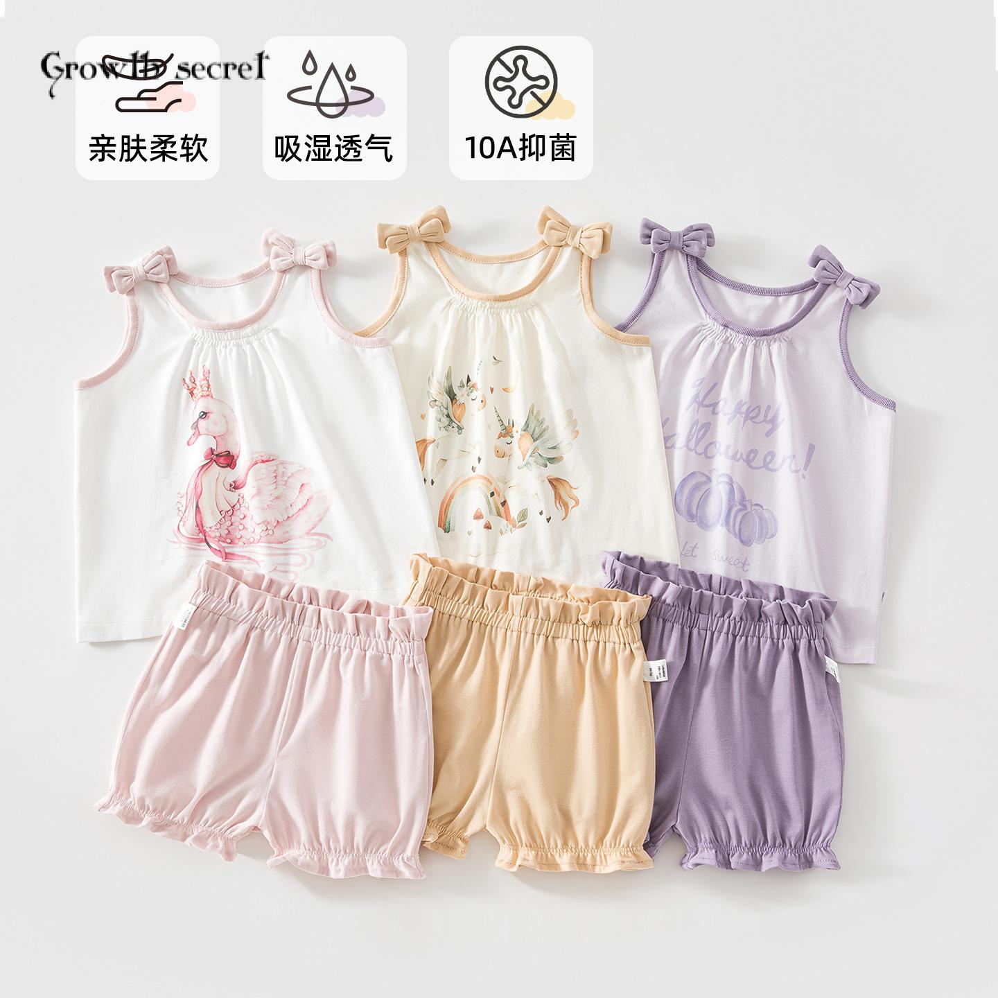 女童吊带套装宝宝背心夏季薄款时尚宽松花苞裤分体两件套夏装2026