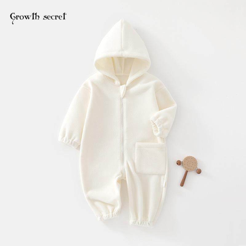 婴儿外套连帽外出服宝宝复合加绒拉链连体衣秋冬爬服儿童防风哈衣