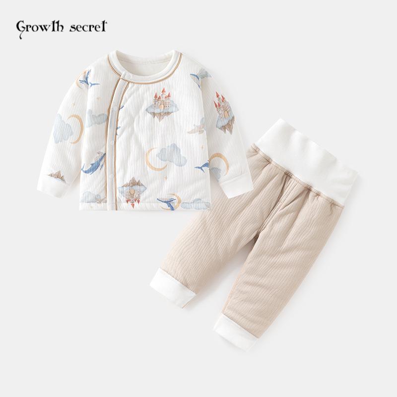 婴儿薄棉套装宝宝棉衣棉裤40克夹棉加厚秋冬家居服内衣分体衣服