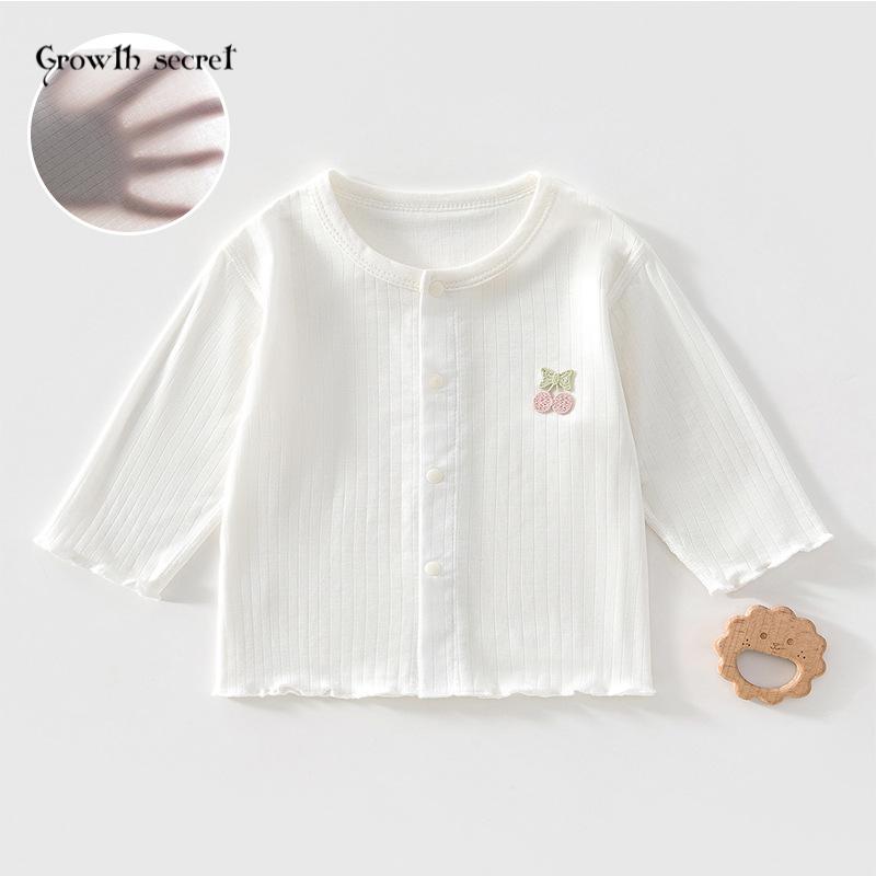 2026年夏季新款男女宝宝对开薄款单上衣夏季空调服开衫洋气小外套