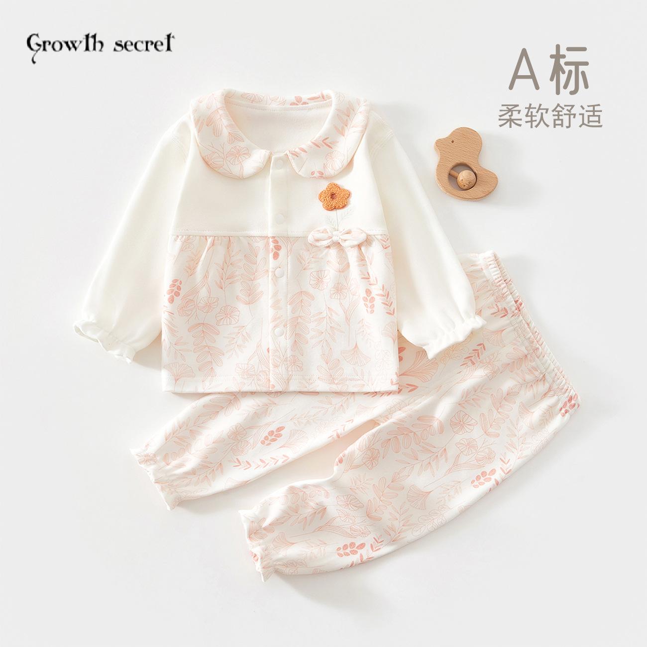 婴儿衣服春秋季分体套装女宝宝打底外穿贴身无骨可爱爬爬服家居服