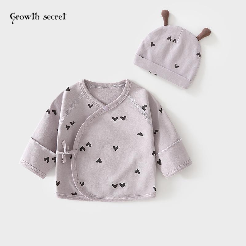 新生婴儿半背内衣服纯棉纯色春秋款初生送胎帽子和尚服宝宝上衣