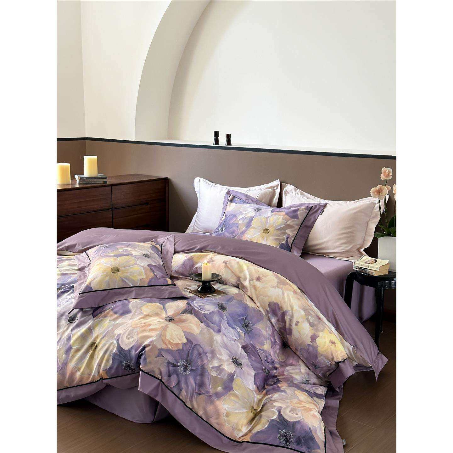 油画风大版数码印花寝具床品四季高端纯棉长绒棉四件套家纺