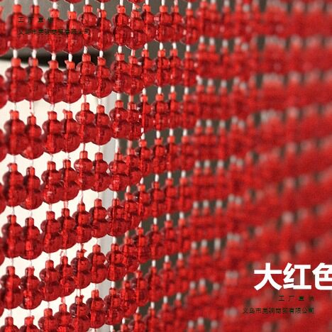 大红色防水晶珠帘散珠门帘隔断玄关材料塑料葫芦珠子风水葫芦帘子