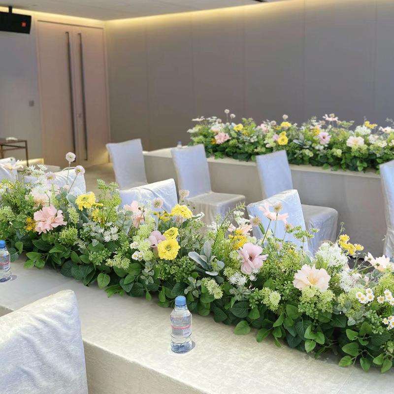 仿真植物花艺摆件长桌花婚礼宴会装饰网红拍照窗台花造景假绿植物