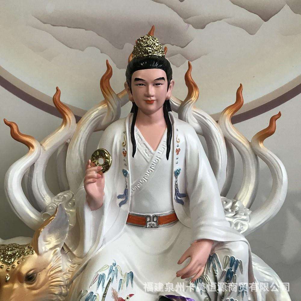 新款树脂九尾男狐神像家用客厅供奉招财九公子男狐像体桌面摆件