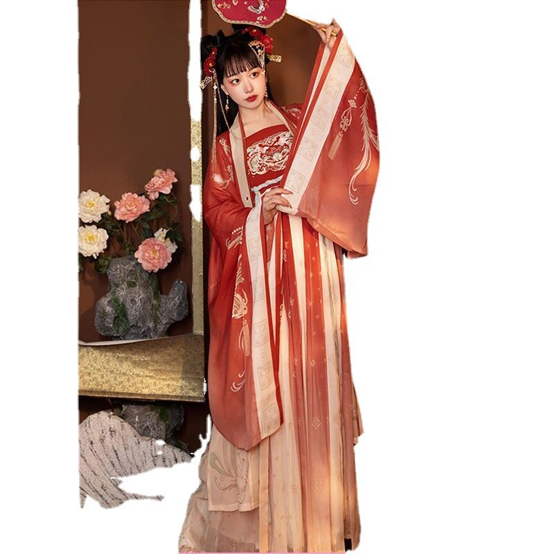 2026新款成人女士汉服女刺绣中国风古装唐制齐胸诃子裙大袖衫日常