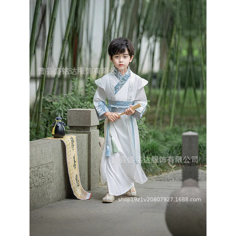 2026新款夏季中国风男童汉服古风帅气儿童古装高端侠客服套装批发