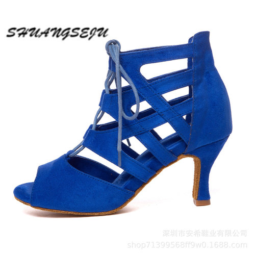 2026新款专业爵士短靴Heels跳舞鞋女式salsa拉丁舞鞋软