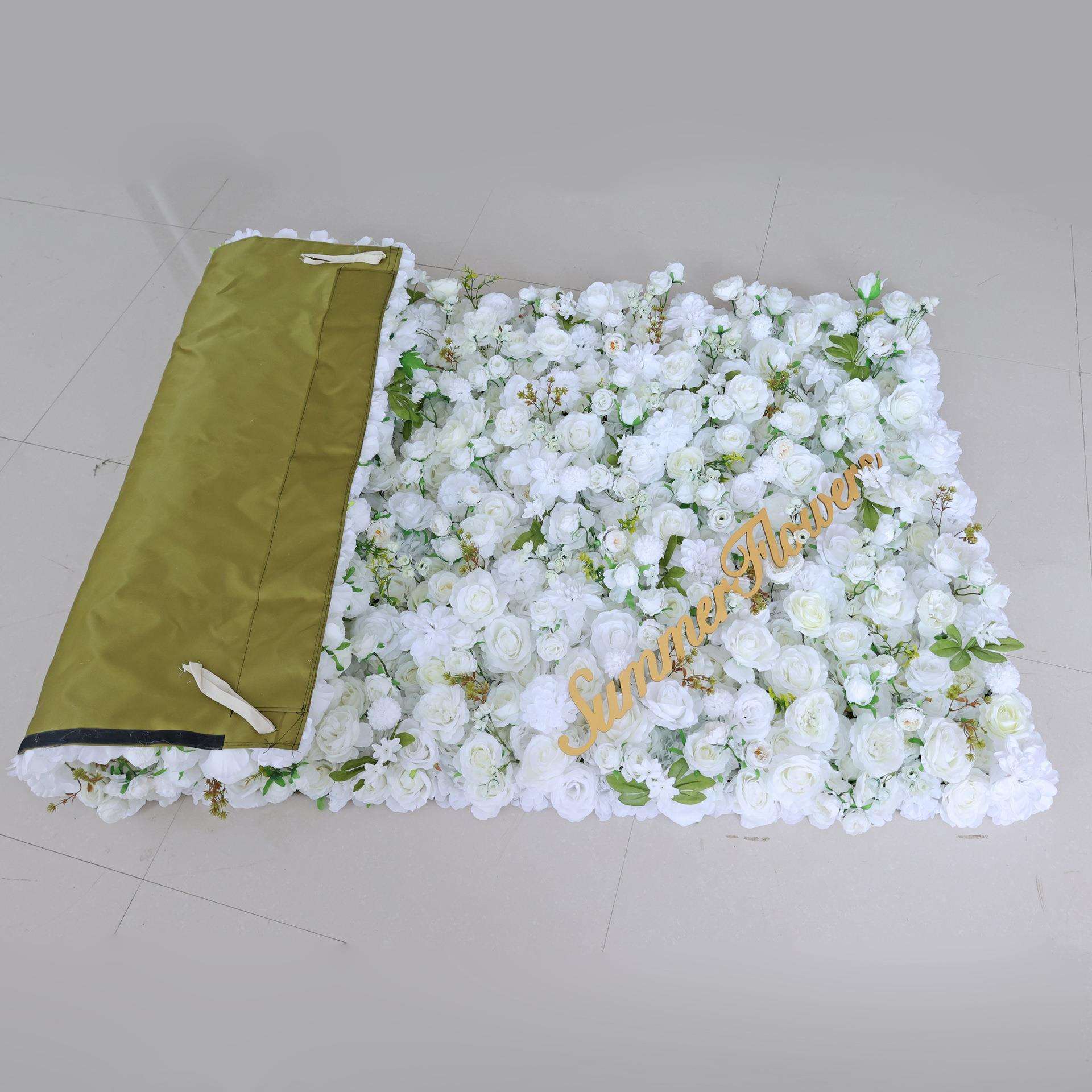 CB-342 白色仿真花墙花墙婚礼装饰 人造丝玫瑰花面板背景花墙