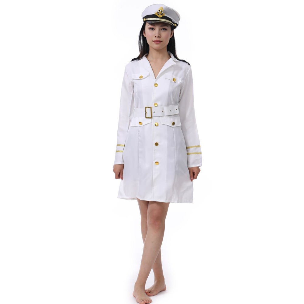 2026新款万圣节服装舞台表演服红色空姐制服成人女军官制服聚