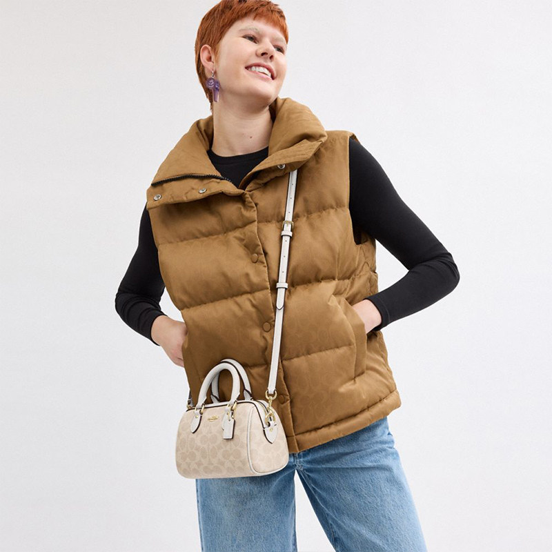 COACH/蔻驰波士顿包 单肩斜跨手提包 官方正品rowan迷你女士包