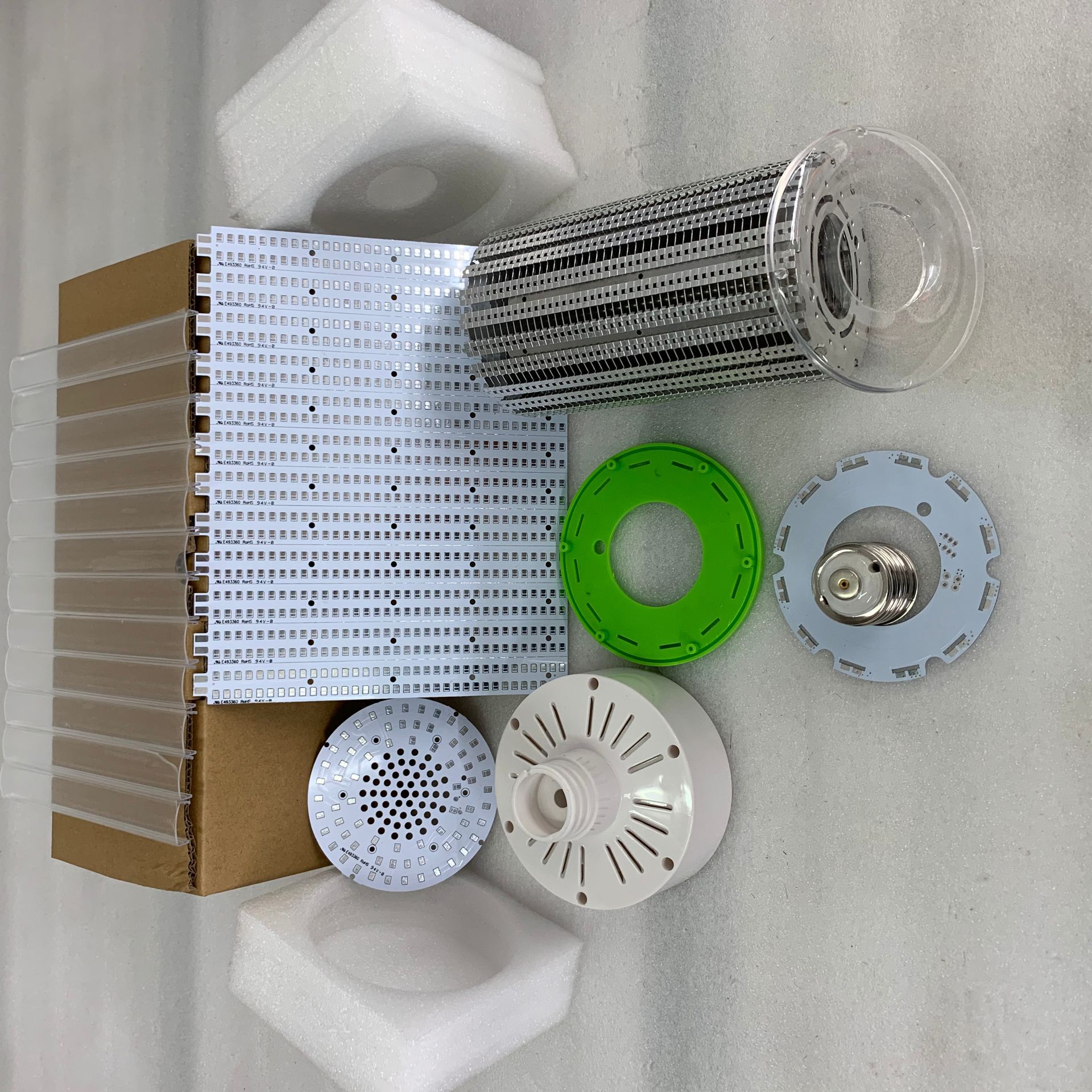 LED鳍片带罩玉米灯外壳套件 大功率灯泡 庭院灯 路灯光源套件200W