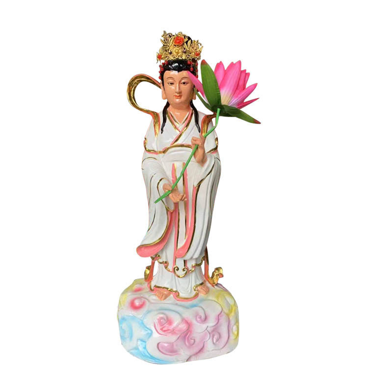 茶花菇娘像树脂玻璃钢彩绘贴金