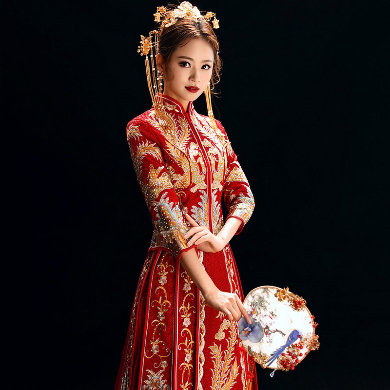2026新款秀禾服新娘婚纱龙凤褂修身敬酒服结婚礼服中式显瘦小个子