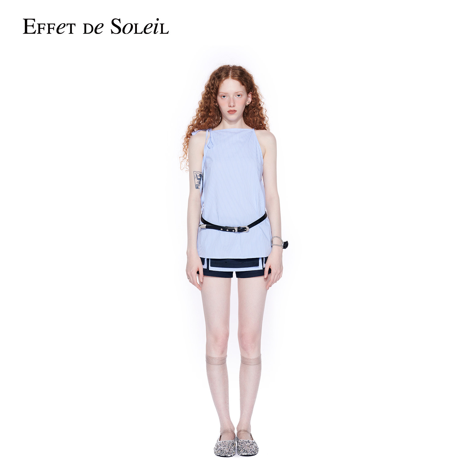 【明星同款】Effet de Soleil拼色迷你短裙裤女低腰半身裙