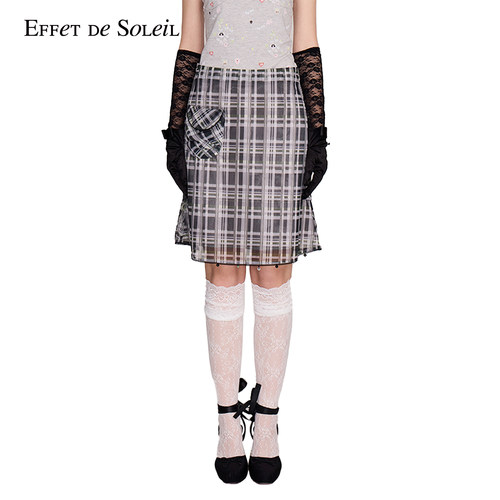 Effet de Soleil正反双面格纹鱼尾裙半身裙女装新品26夏
