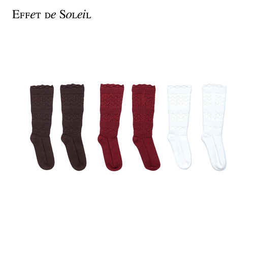 Effet de Soleil重工复古钩花堆堆袜女新品