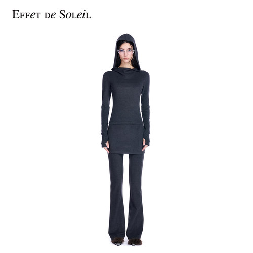 【明星同款】Effet de Soleil假两件修身微喇叭裤女裙裤