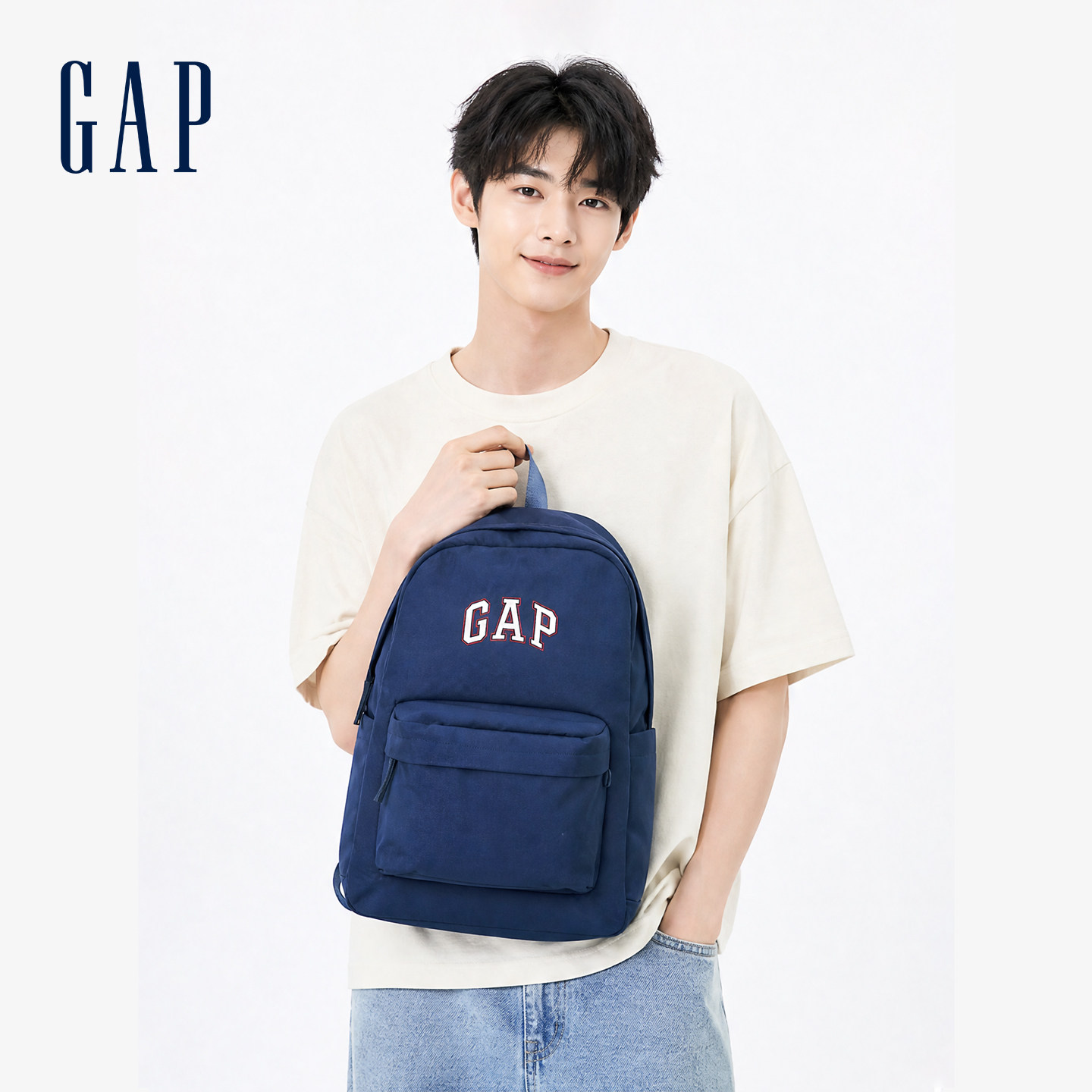 GAP休闲双肩包小书包通勤背包大学生日常初高中生百搭轻便新款