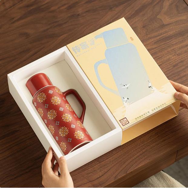亚光红大唐宝相小暖壶家用带盖泡茶壶茶杯办公室创意陶瓷焖茶杯